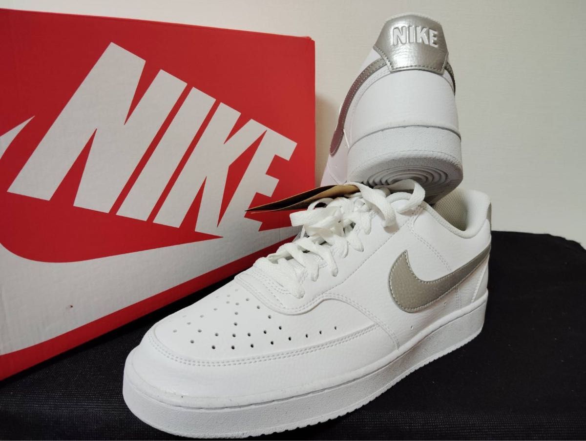 新品29cmナイキNIKEコートビジョンホワイトシルバー白銀エア 新品29cmナイキNIKEコートビジョンホワイトシルバー白銀エア