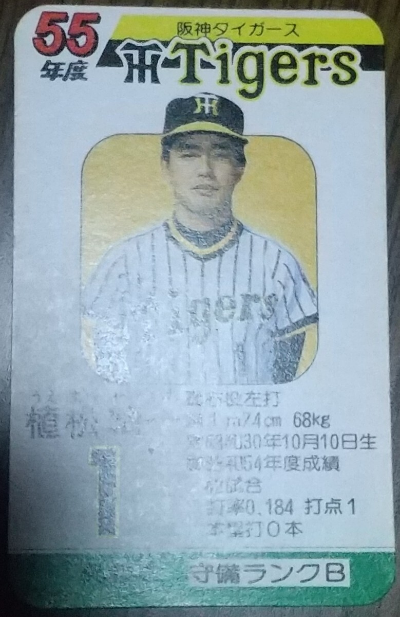 タカラプロ野球カードゲーム昭和５５年度阪神タイガース 植松精一_画像3