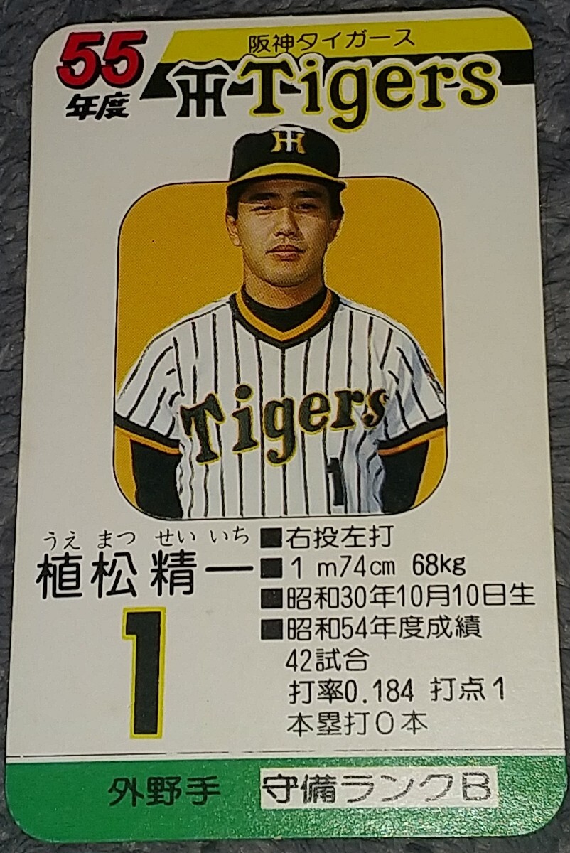 タカラプロ野球カードゲーム昭和５５年度阪神タイガース 植松精一_画像1