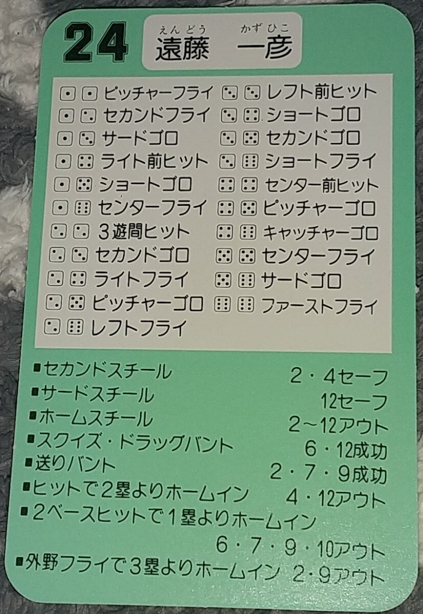 タカラプロ野球カードゲーム９０横浜大洋ホエールズ 遠藤一彦_画像2