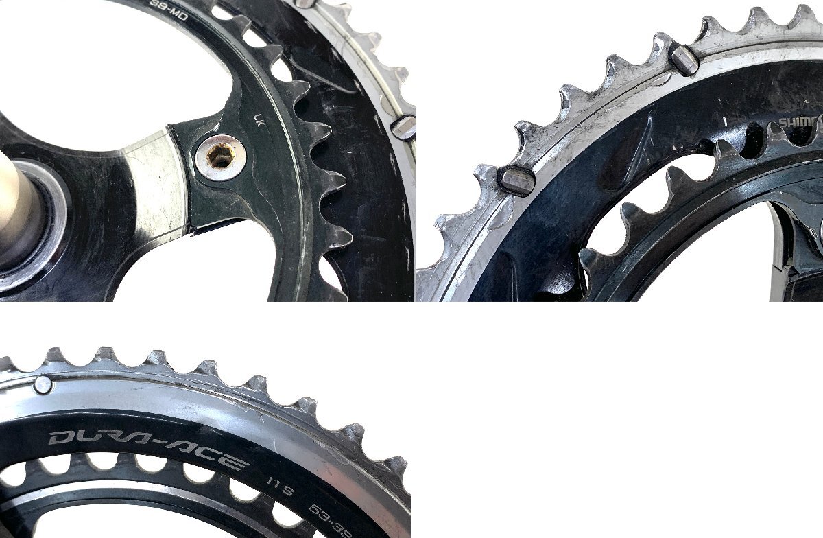 【中古品】SHIMANO FC-9000 DURA-ACE 11S 53-39MD シマノ クランクセット：_画像5