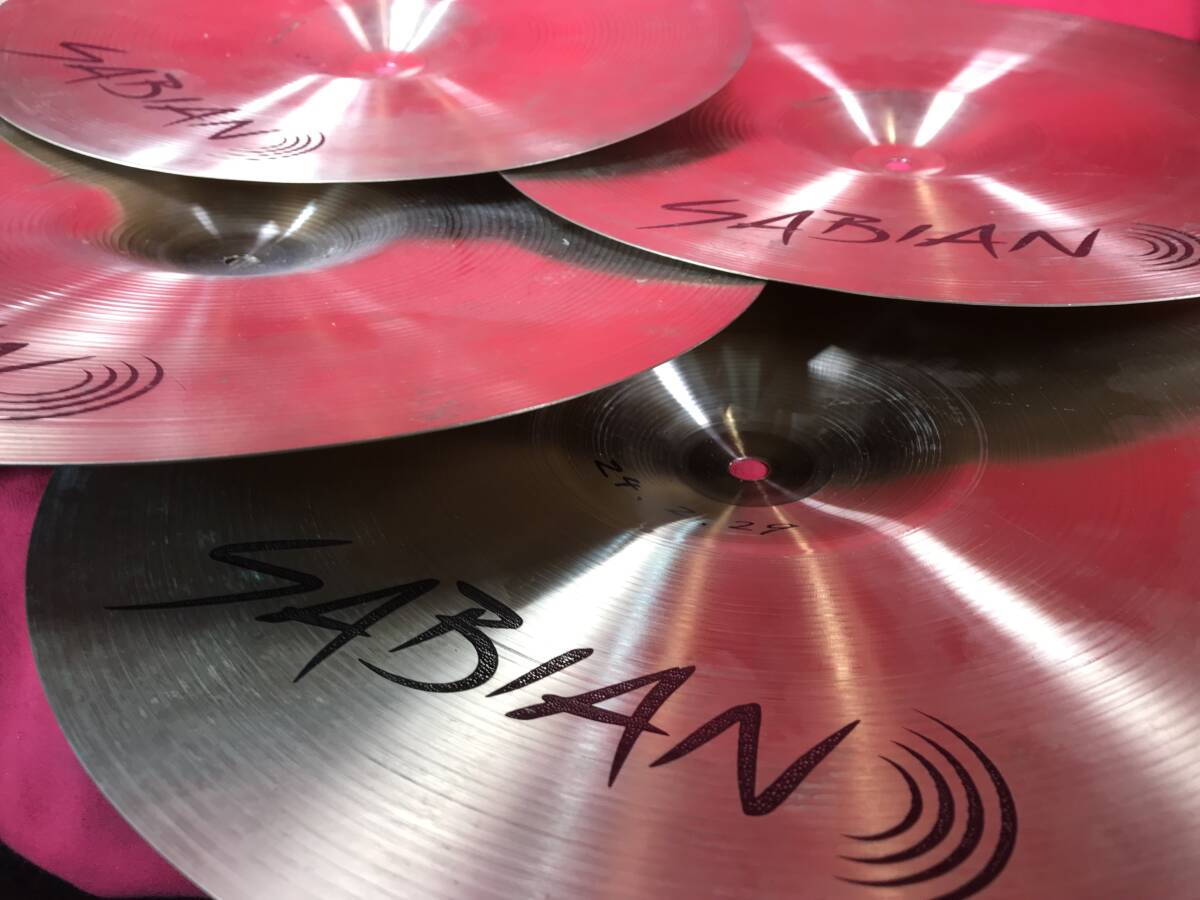 nt240514-012J SABIAN 割れシンバル 5枚セット シンバル 16インチ 中古品 ジャンク品 ドラム 打楽器 音楽 バンド セイビアン オーケストラ_画像6