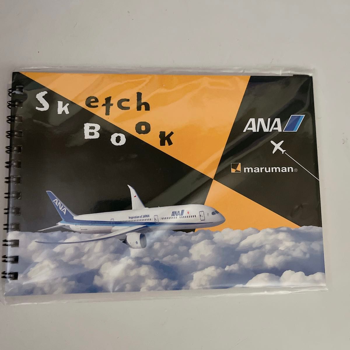 非売品　ANA 機内おもちゃ　スケッチブック  飛行機  maruman ノート　パズルセット