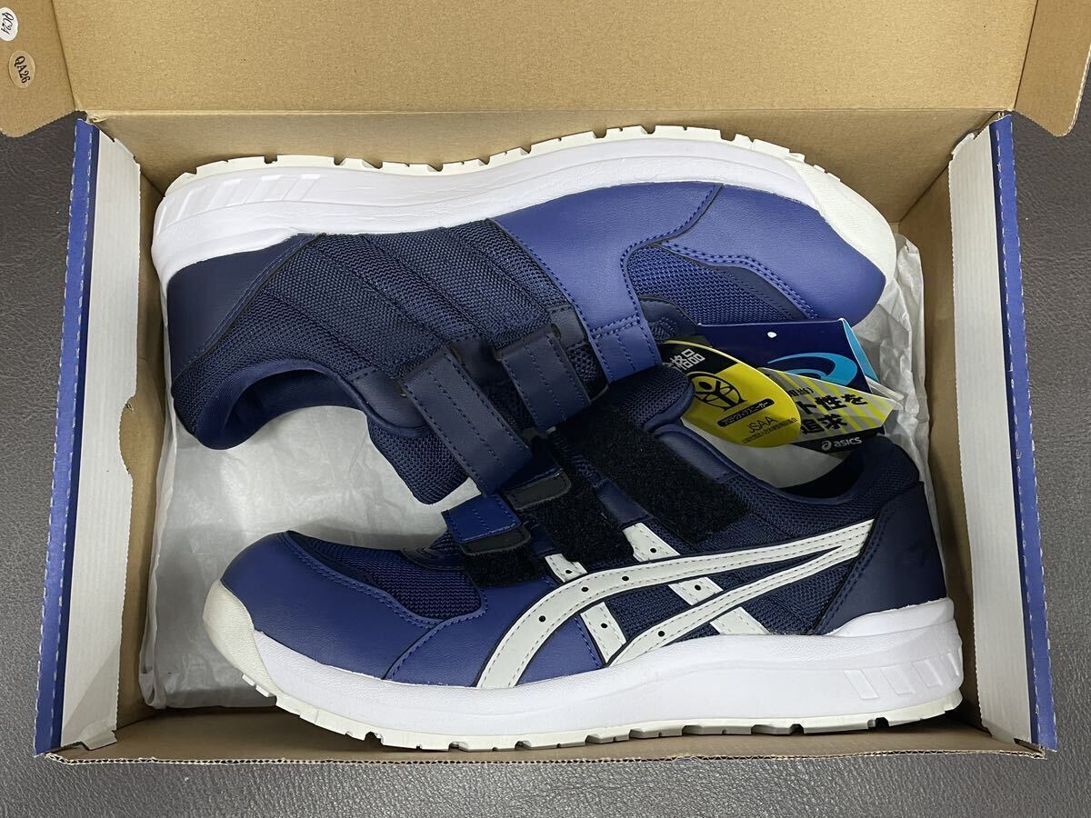 asics アシックス 安全靴 先芯 ベルクロ スニーカー CP205 ウィンジョブ ネイビー ブルー 青 2E 26.5_画像7