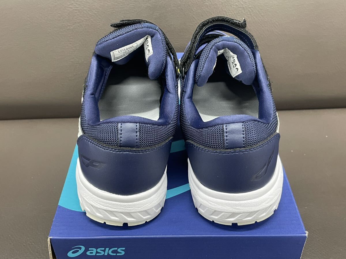 asics アシックス 安全靴 先芯 ベルクロ スニーカー CP205 ウィンジョブ ネイビー ブルー 青 2E 26.5_画像4