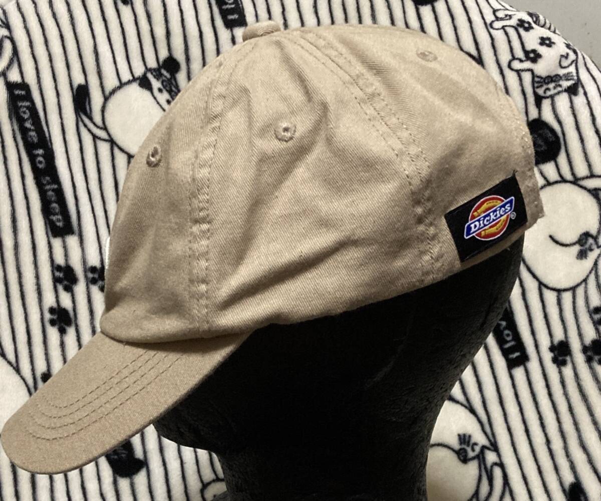 この季節にピッタリ♪誰でも似合うシンプルキャップ[Dickies ディッキーズ]スナップバック/ベージュ帽子CAP/フリーサイズ(57-59cm)男女OK_画像3