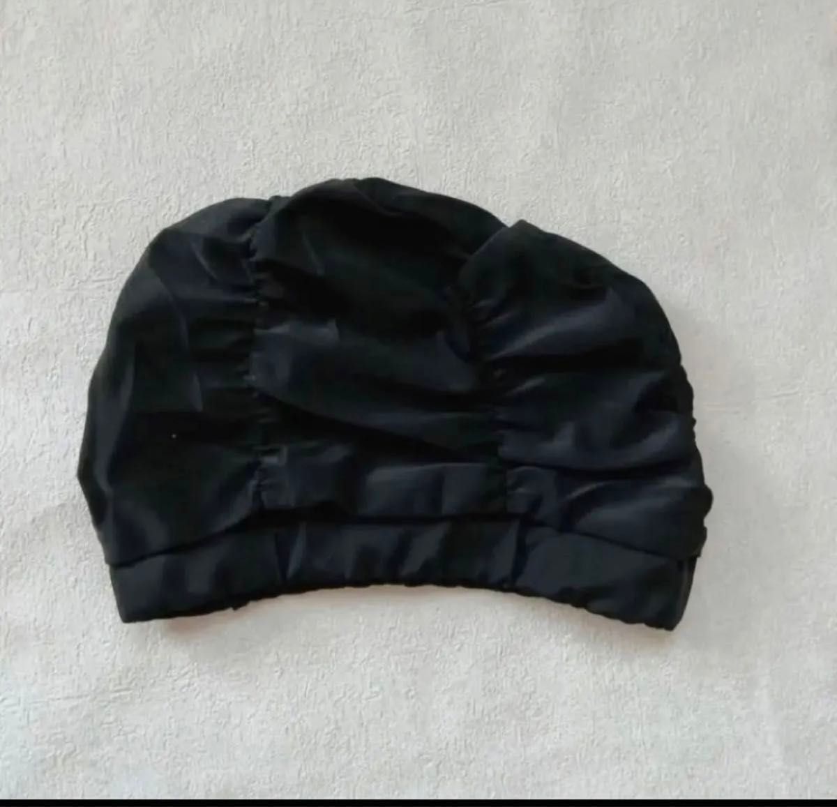 【値下げ】水泳帽 スイムキャップ 黒 ブラック　大容量 ロングヘア －対応　人気
