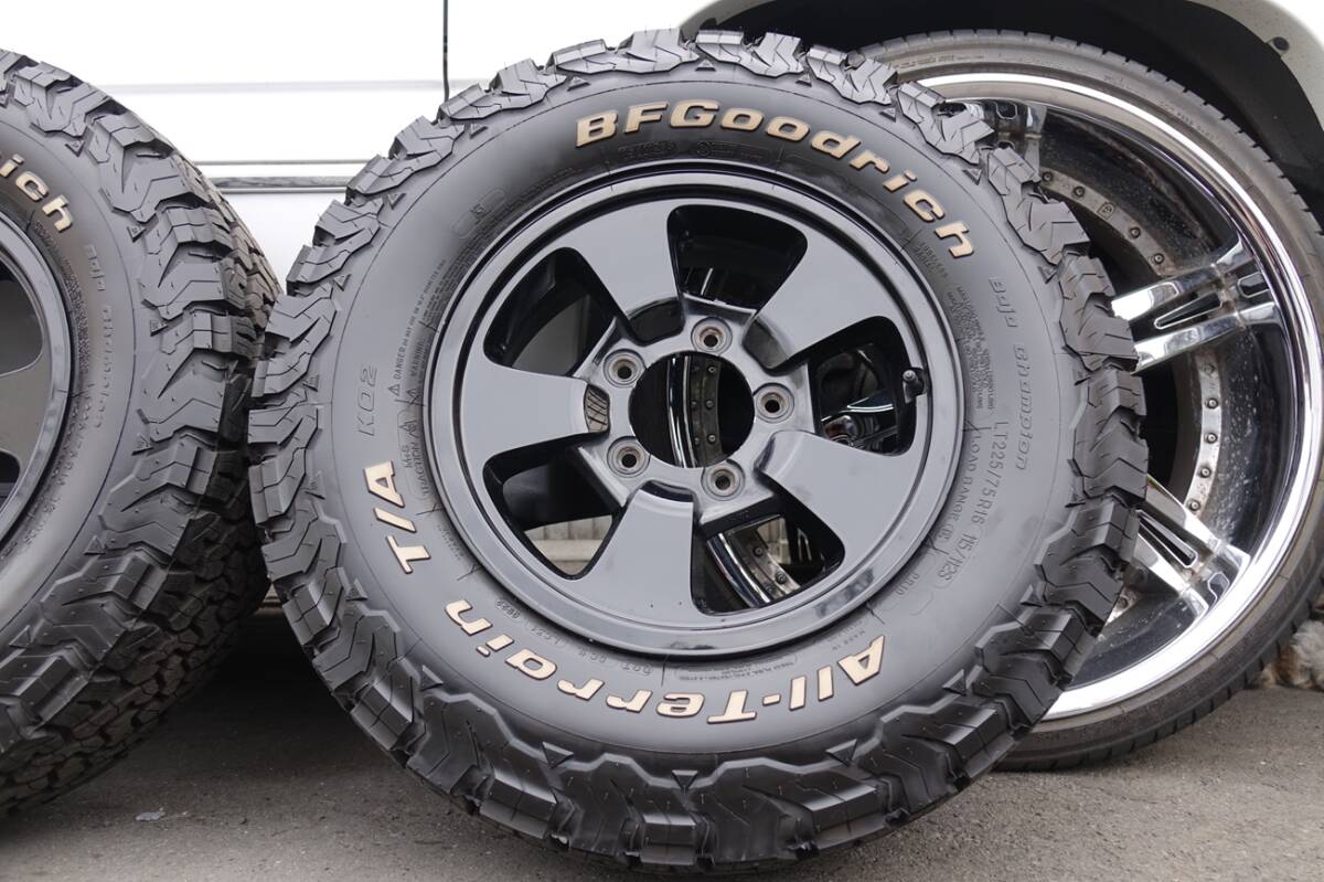 ジムニー BF GoodRich All-Terrain KO2 BFグッドリッチ オールテレーン 225/75R16 JA22純正アルミブラックペイント ホワイトレター 中古の画像7