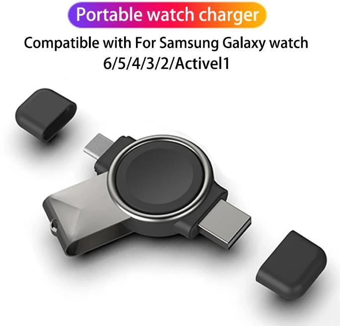 2in1 Galaxy Watch ワイヤレス 充電器 USB Type-C 接続 マグネット充電器 ワイヤレス充電 ホルダー 充電スタンド 薄型 携帯 持ち運びに便利_画像1