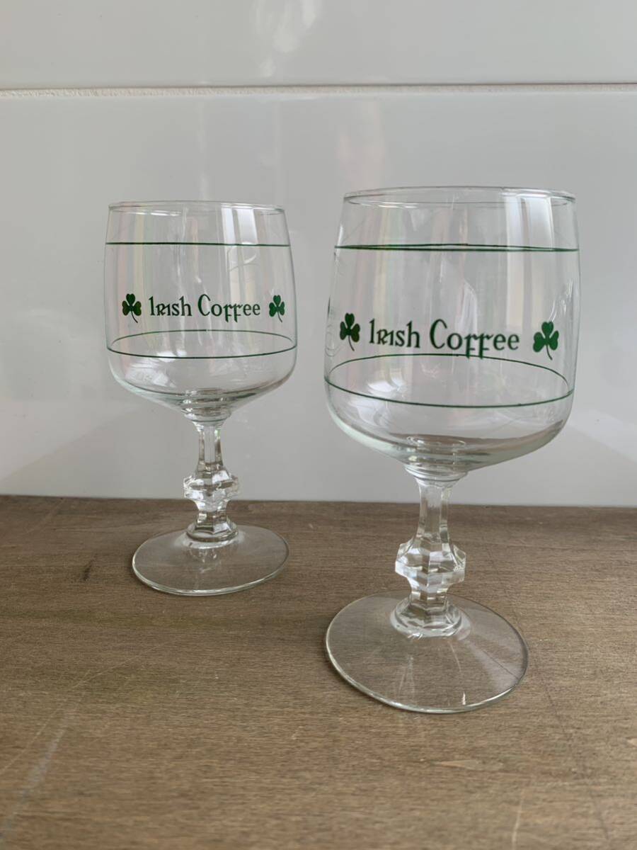 IRISH COFFEE アイリッシュコーヒー ヴィンテージ グラス 2点セット ①_画像8