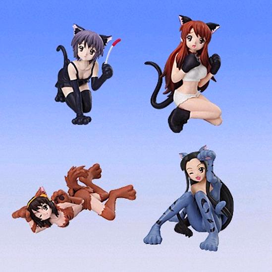 *HGIF series Suzumiya Haruhi no Yuutsu no. 6.... all 8 kind + cardboard ( Suzumiya Haruhi / morning ratio ..../ length . have ./ Tsuruya san ) cat ear / animal cosplay / figure 