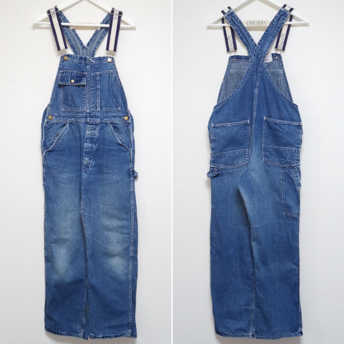 即決 60s カーターズ CARTERS デニム DENIM OVERALL オーバーオール VINTAGE USA製