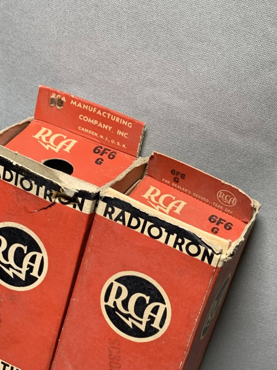(NOS) RCA 6F6G 2本組 オリジナルボックス　真空管　マッチド　6V6前身モデル（N-1）_画像3