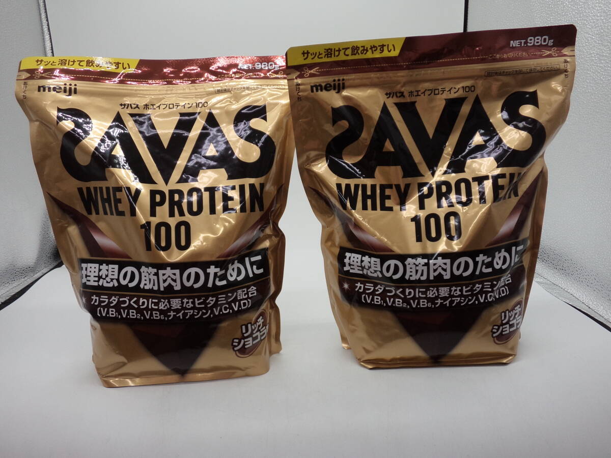 B0326 unopened goods health food The bus whey protein 100 980g×2 sack Ricci chocolate taste SAVAS WHEY PROTEIN 100 best-before date 2025 year 7 month 