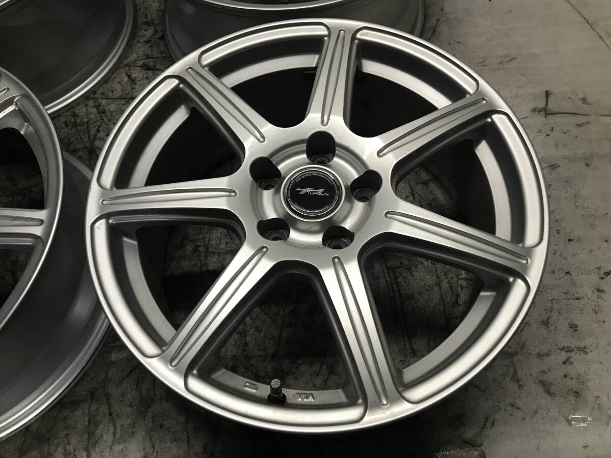 TOPRON トップラン 17インチ アルミホイール 17×7J ET 45 PCD 114.3 5H 中古 プリウスα アルファード ハリアー スカイライン 等_画像4