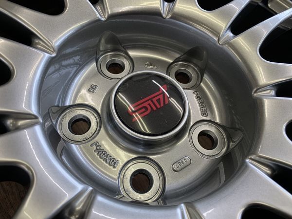 美品！§鍛造 WRX STI 純正 オプション BBS RV739 18X8.5J+5 114.3-5H FORGED ホイールのみ ４本 GRB GRF GVB GVFの画像4