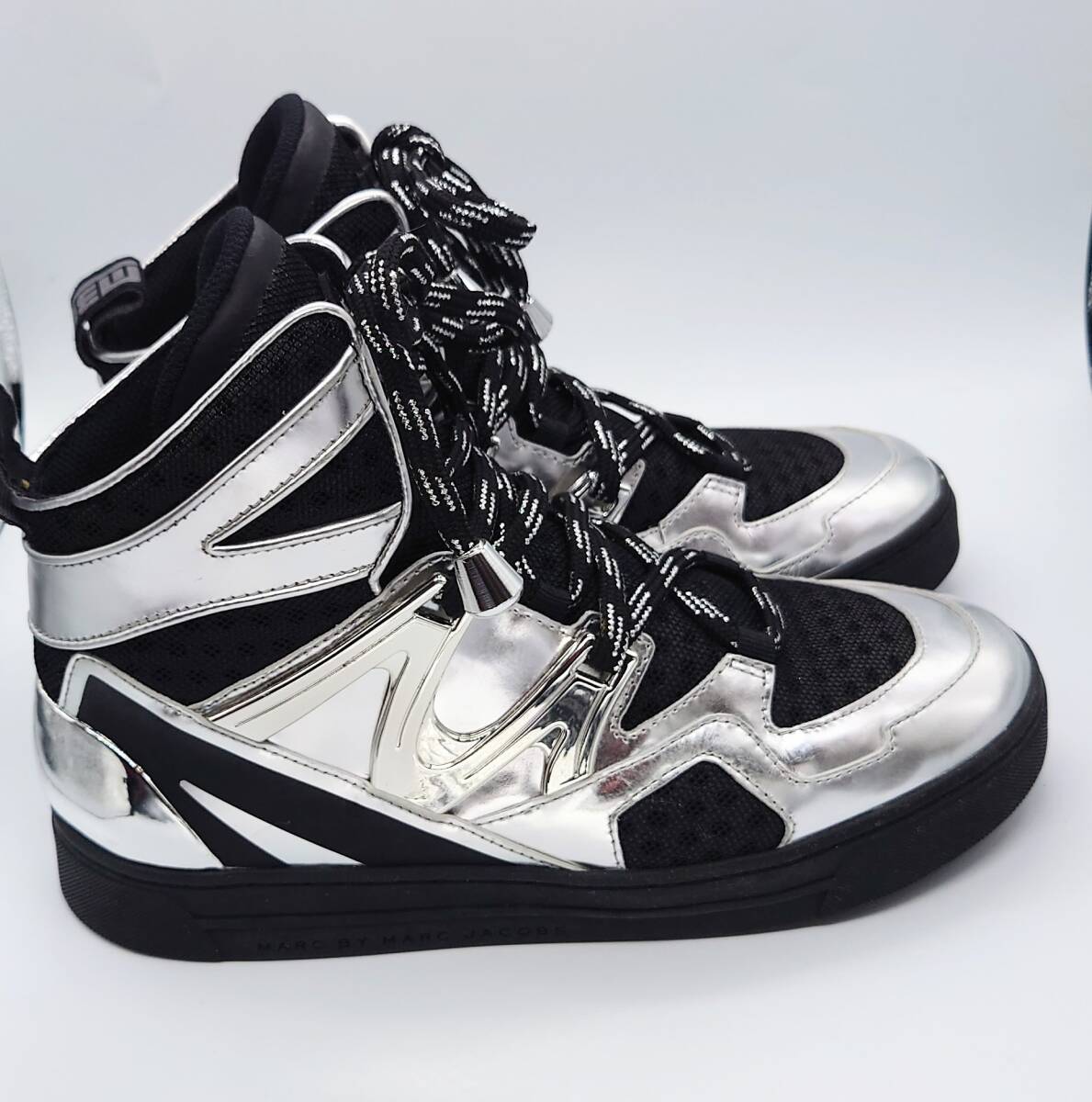 美品 MARC BY MARC JACOBS Ninja Metallic High Top Sneakers マーク バイ マークジェイコブス ハイカットスニーカー 37 23.5cm相当 TS_画像5