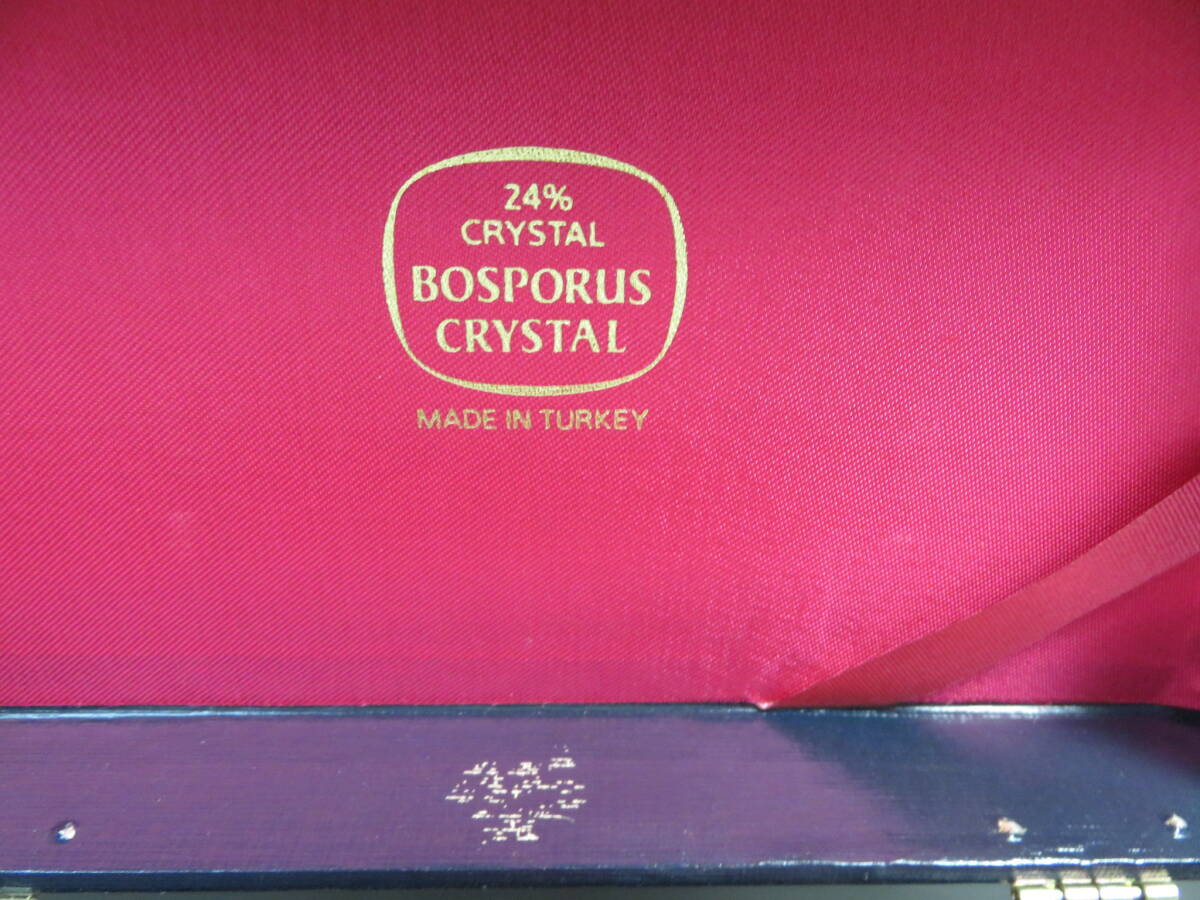 ♪未使用♪★Bosporus Crystal★ボスポラスクリスタル グラス ロックグラス ペア 2客セット カット24％ _元箱に保管時の汚れあります。