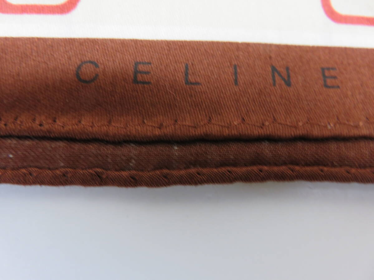 ! new goods! unused *CELINE* handkerchie horse car pattern * brown group * ivory series 