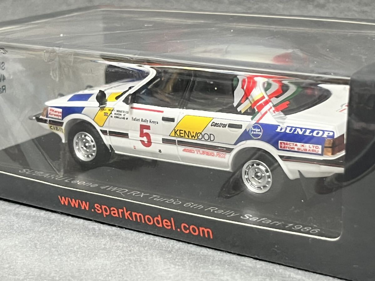 Spark 1/43 SUBARU Leone 4WD RX Turbo #5 M.Kirkland_R.Nixon 6th Rally Safari 1986 S5432_画像5