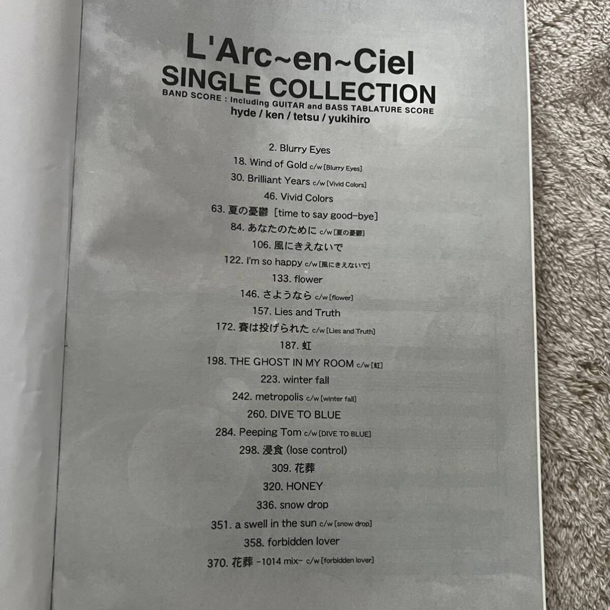  Band Score L'Arc-en-Ciel Single Collection