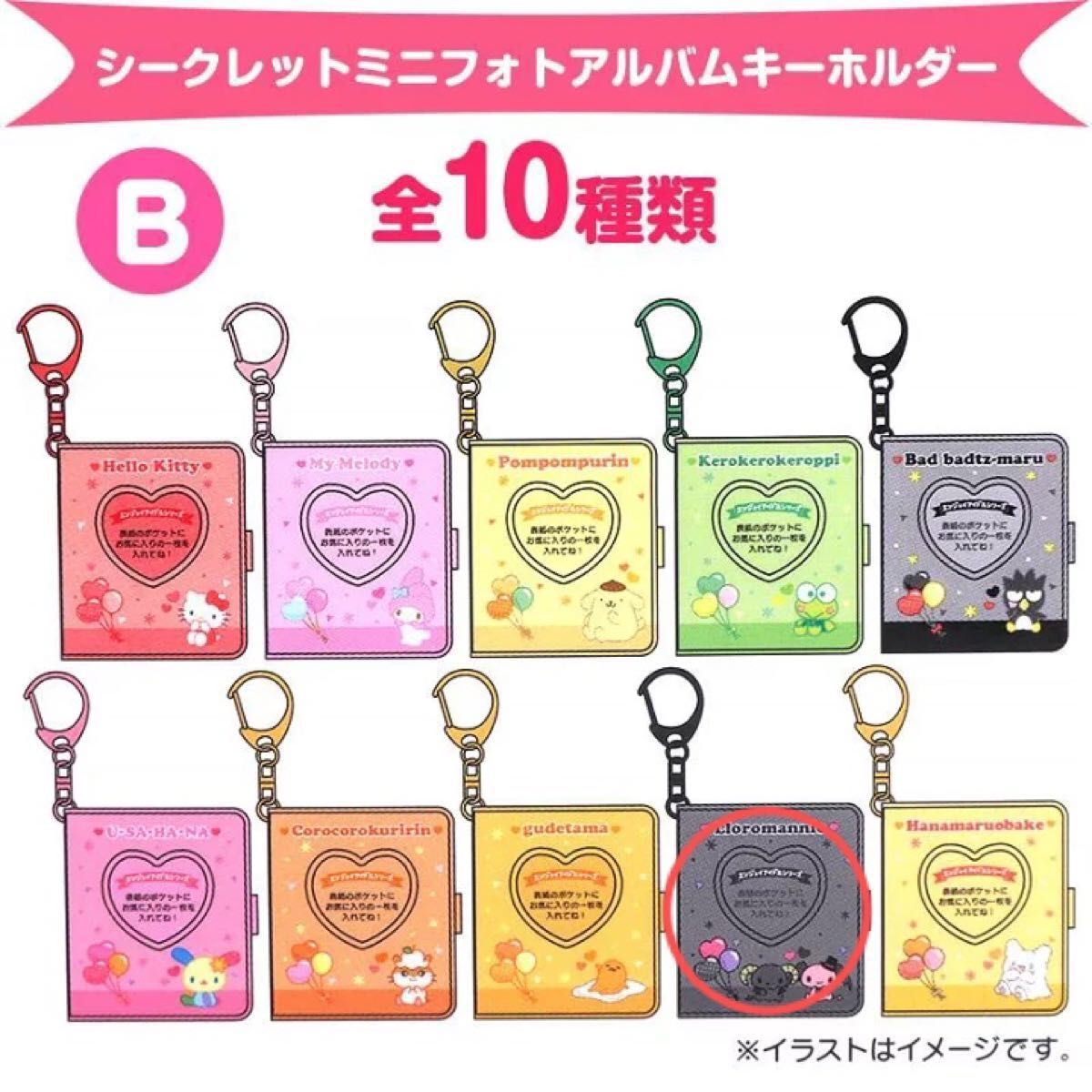 サンリオ シークレットミニフォトアルバムキーホルダー サンリオキャラクターズ シークレットミニフォトアルバム