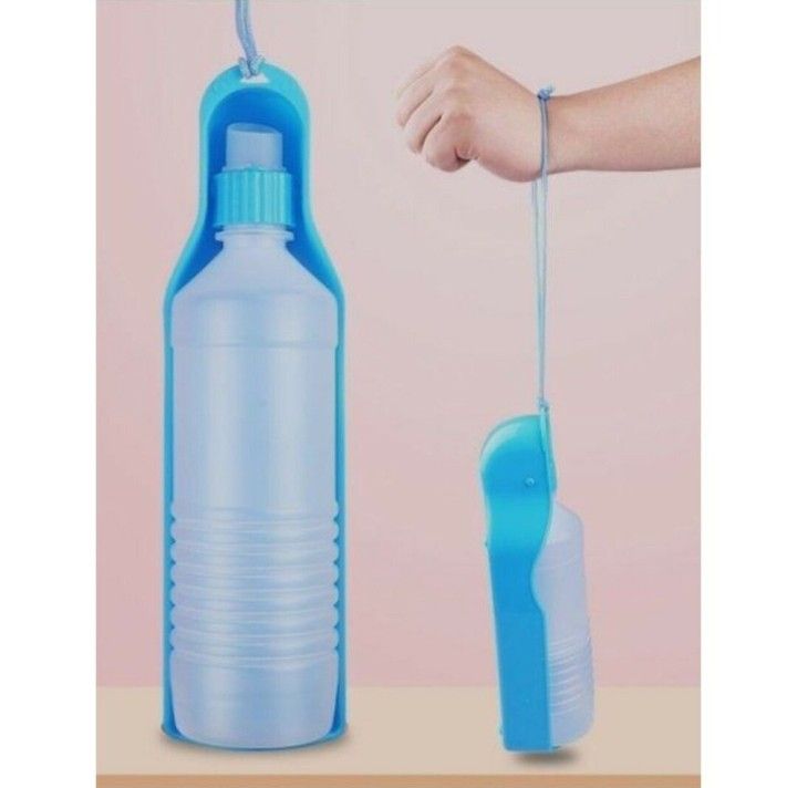 ペット ウォーターボトル　水筒 携帯   ブルー　犬　猫　給水器　ソフトボトル