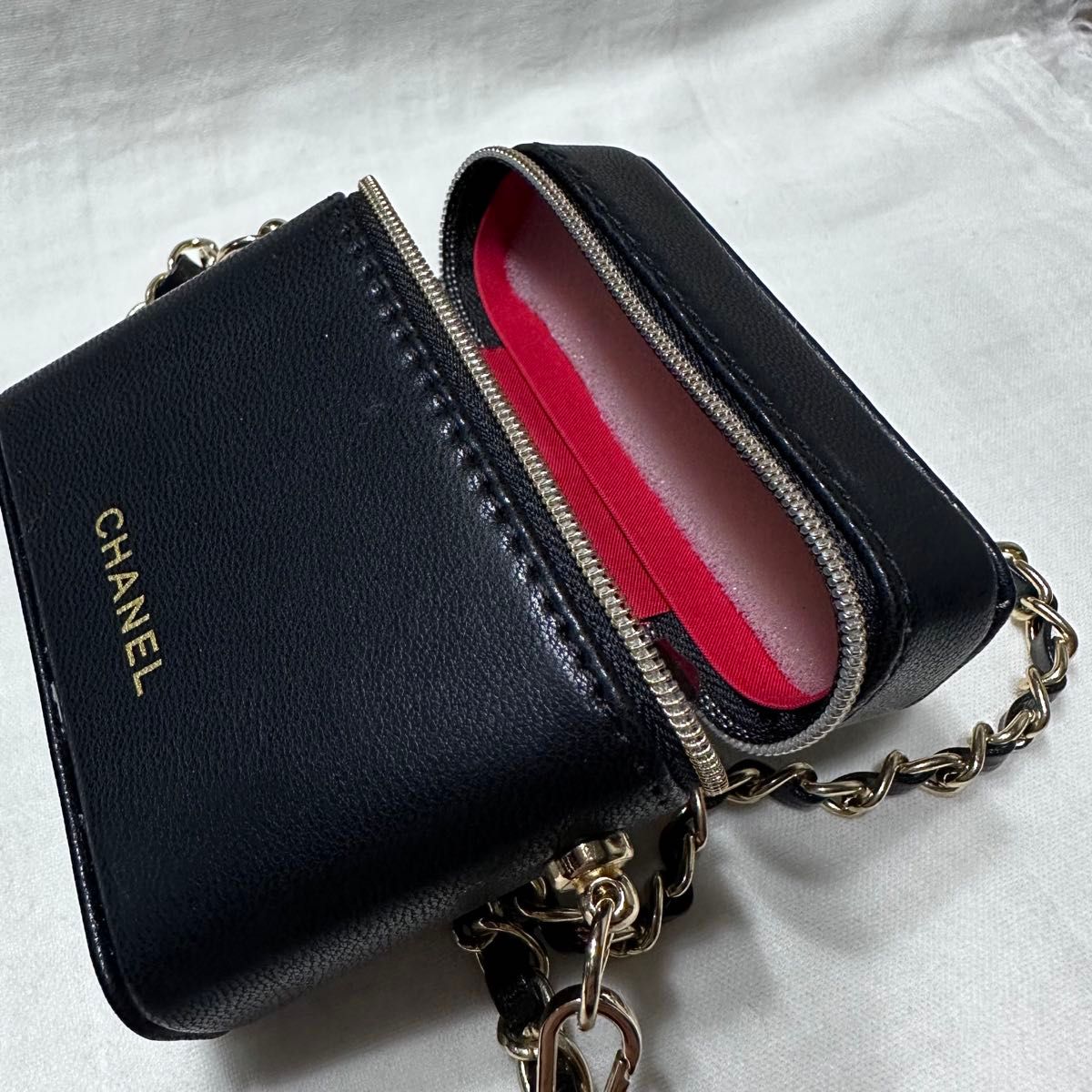 CHANEL シャネル ノベルティ ポーチ リップケース チェーン付き CHANEL シャネル ノベルティ ポーチ リップケース チェーン付き
