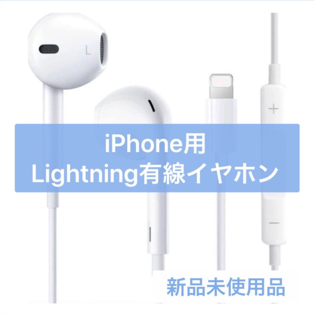 [送料無料] 【新品未使用】有線イヤホン Lightning マイク リモコン付き iPhone iPad ライトニング イヤホン Bluetoothイヤフォン_画像1