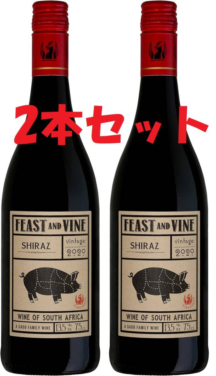 ガブファミリー フィースト アンド ヴァイン シラーズ [ 赤ワイン13.5度 辛口 南アフリカ 750ml 2本 ] _画像1