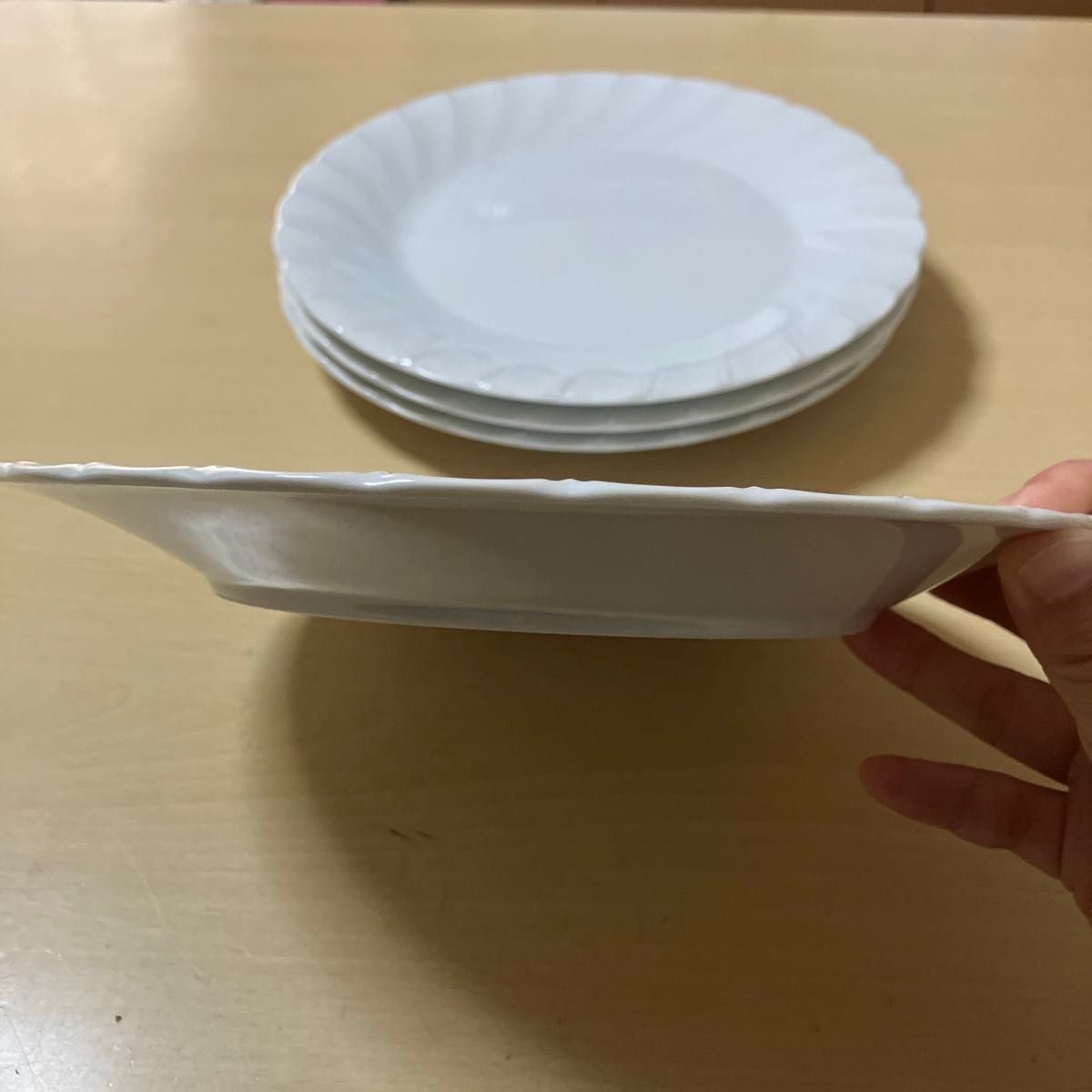 白いお皿 プレート 直径約23cm 4枚セット 大皿 中皿 ホワイト