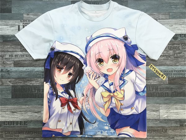 メンズ レディース コミケ 92 Syroh シア&ミア 2017 夏 イラスト この夏うるおう 半袖Tシャツ L 水色_画像1