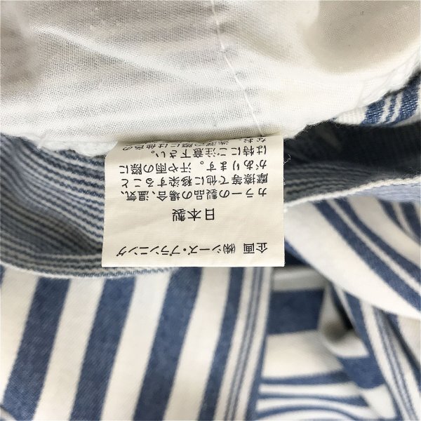 drug store's ドラッグストアーズ メンズ 日本製 薄手 ストライプ ワイドパンツ 青の画像2