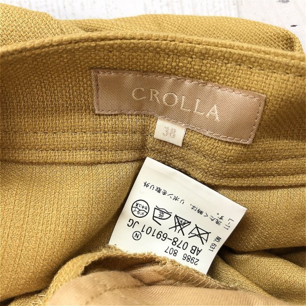 CROLLA レディース ベルトリボン タック フレア ショートパンツ 38 からし色_画像5