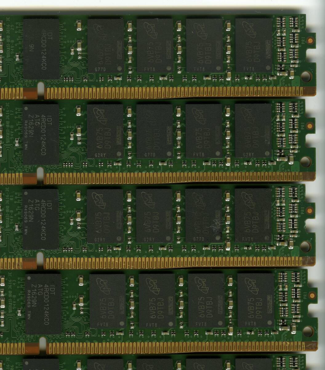 【RDIMM】DDR4-2400、ECC Registered、16GBの8枚セットで128GB、中古  micron vlp reg サーバー用 Z440で動作確認済み 1646-2の画像7