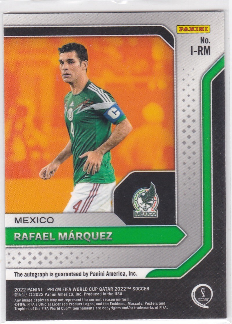 RAFAEL MARQUEZ (MEXICO) 2022 PANINI PRIZM FIFA WORLD CUP QATAR AUTO AUTOGRAPHの画像2
