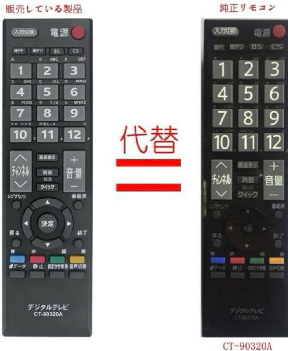 東芝 TOSHIBA レグザ REGZA 代用 リモコン テレビリモコン