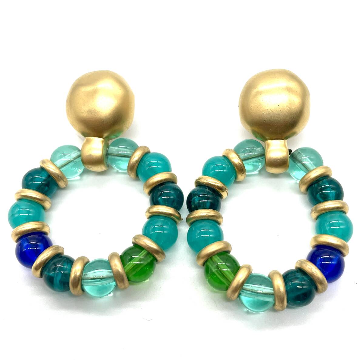 GIVENCHY Givenchy earrings Vintage multi color stone Gold colorful costume jewelry brand accessory 