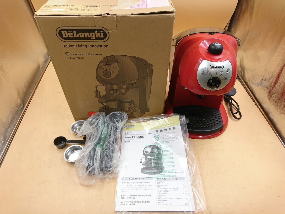 Y5-387 * present condition goods *DeLonghi Espresso * Cappuccino Manufacturers red EC200N-R*