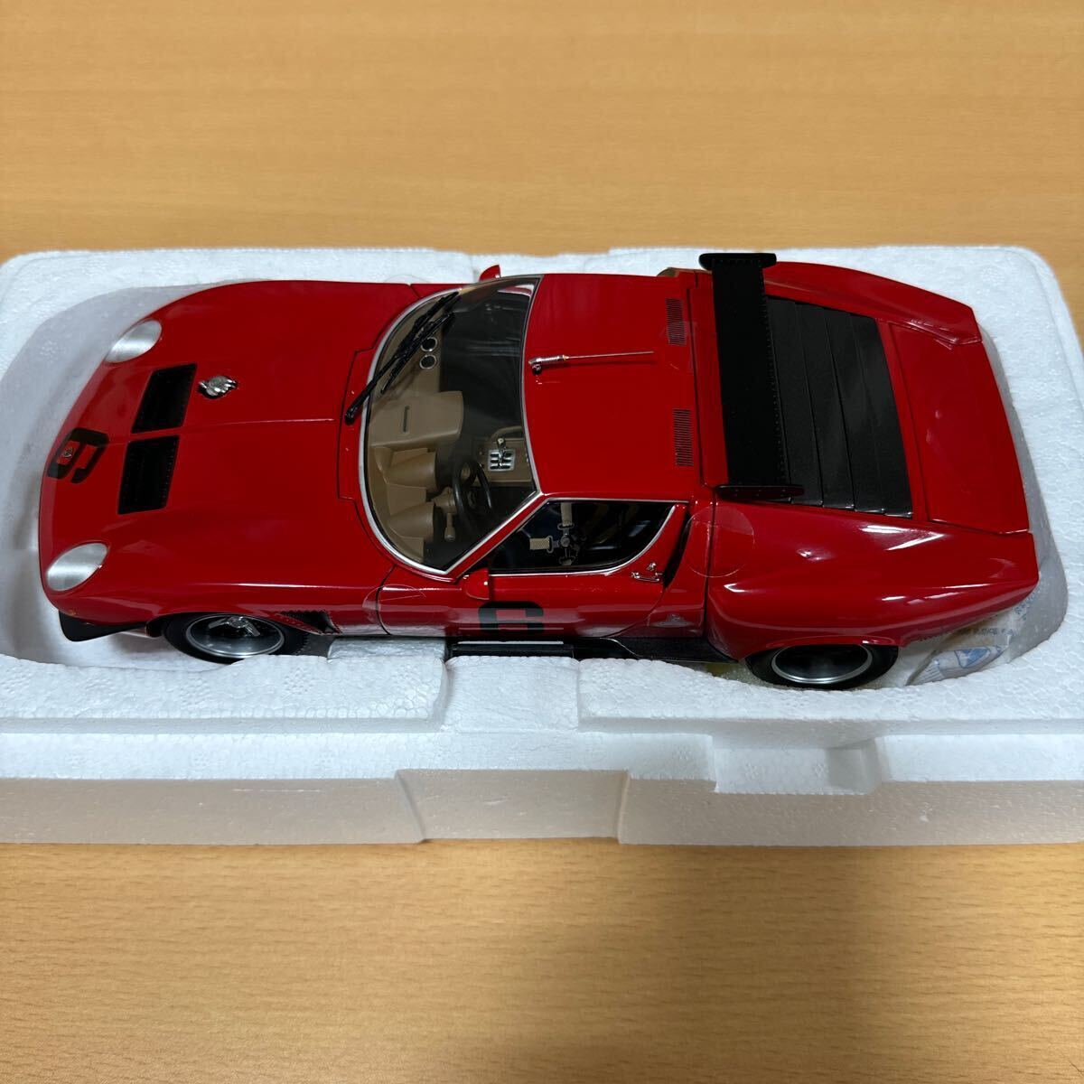 ランボルギーニ イオタサーキットの狼 レッド 潮来のOX ミュージアムパッケージ 1/18スケール ダイキャスト 京商オリジナル K08311CWM_画像4