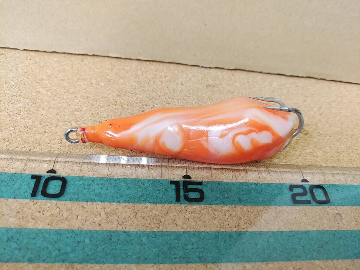 ハネダクラフト マッスルベイト ライギョ(396S) PWO中央漁具オリカラパールホワイト/オレンジ約23.6g HANEDA CRAFT Muscle Baitの画像3