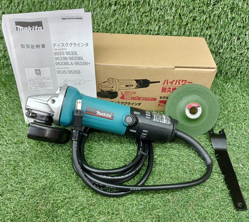 未使用品 makita マキタ 100mm ディスクグラインダ 最大出力960W 高速型 9533B_画像1