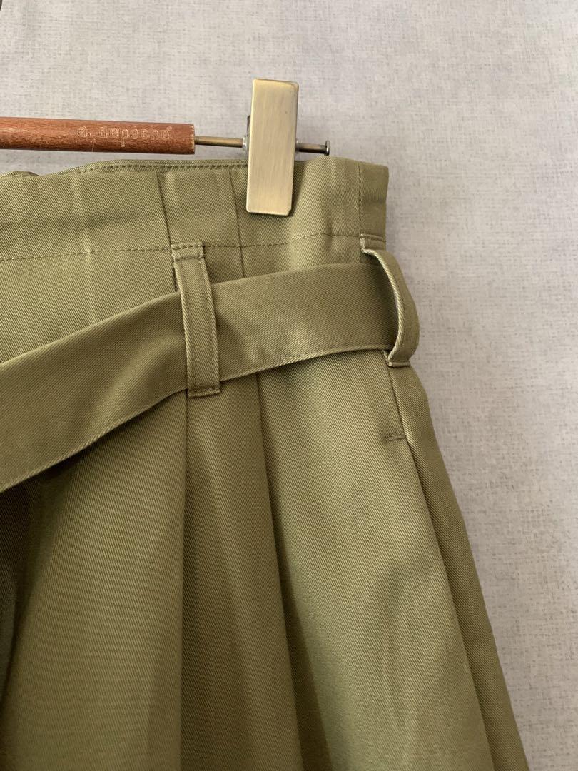 SENSE OF PLACE カーキワイドパンツ 秋冬 しっかり生地 ガウチョ