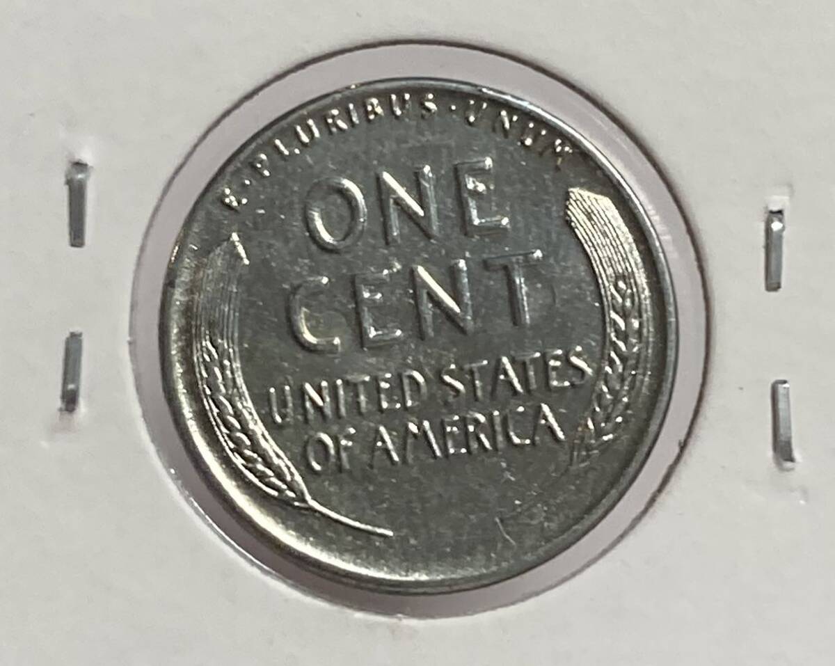 未使用　1セント　LINCOLN CENTS, WHEAT REVERSE 1943 1C MS スチール　Zinc Coated Steel_画像2