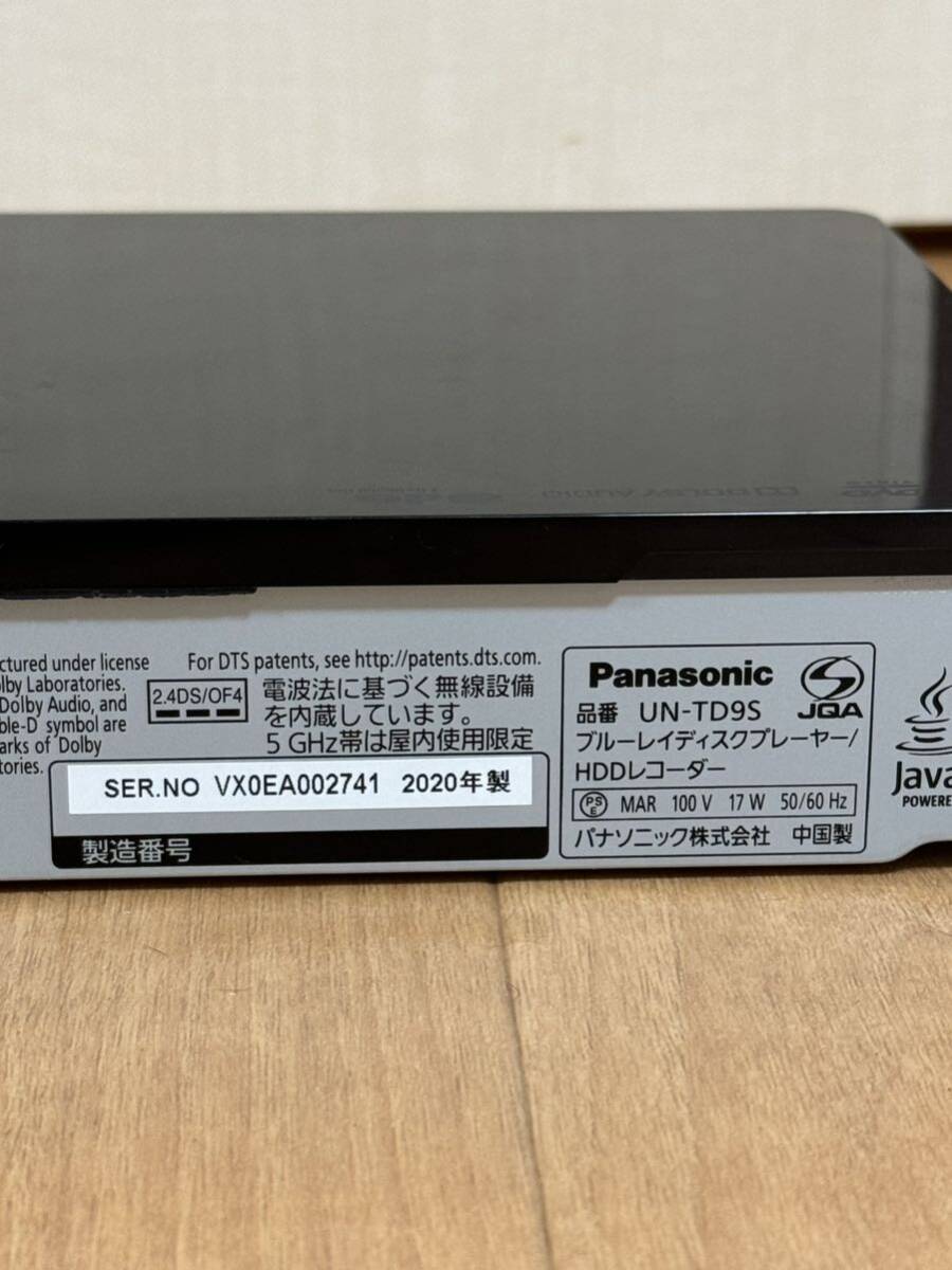 Panasonic パナソニック UN-TD9S BDプレーヤー/HDDレコーダー mini B-CAS付き 2020年製 本体のみ 現状品 通電確認済_画像5