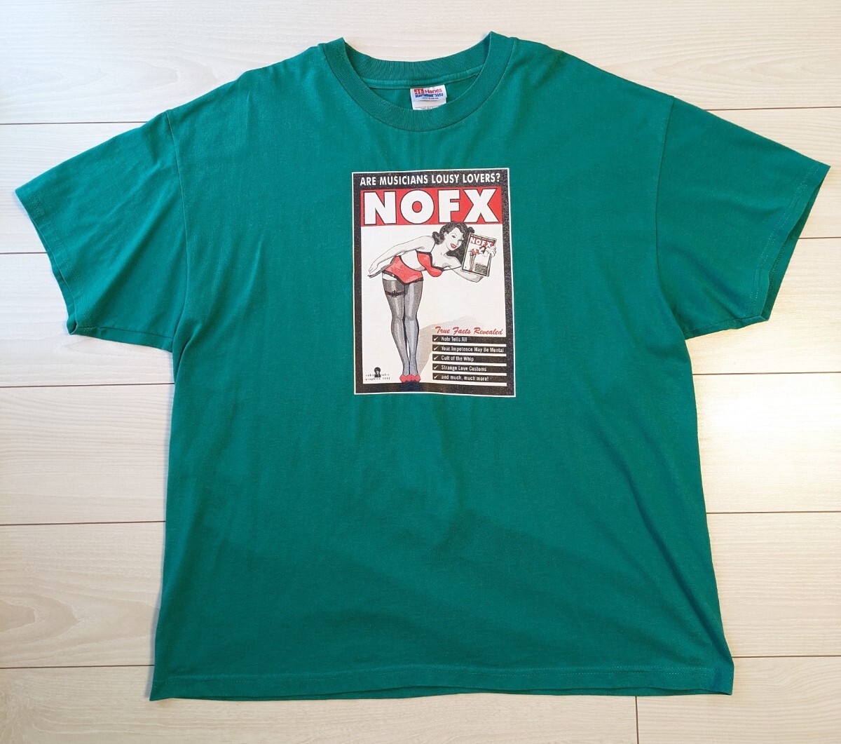 送料無料 90s NOFX XL Tシャツ Hanes USED グリーン系 /(検 送料無料 90s NOFX XL Tシャツ Hanes USED グリーン系 /(検