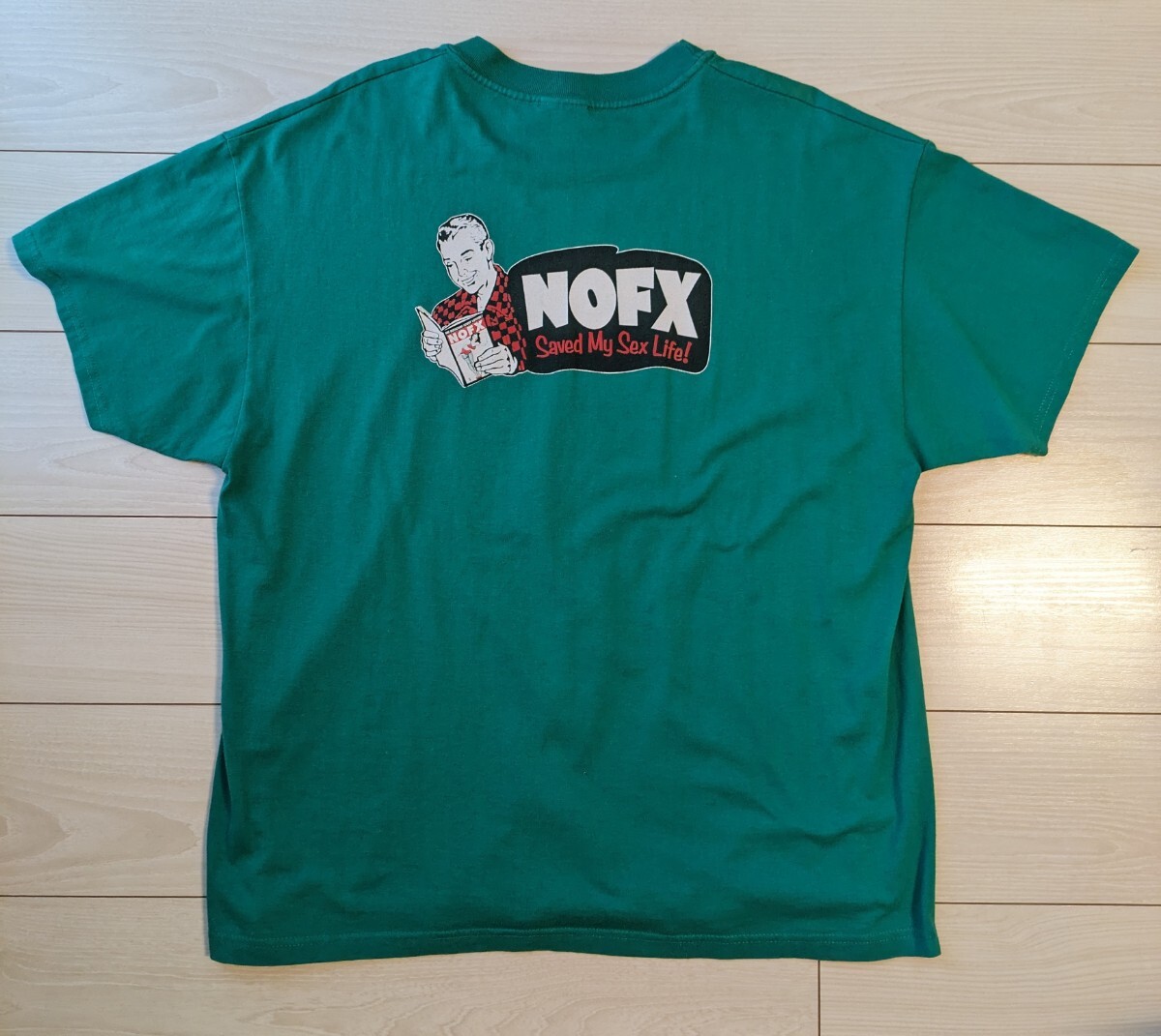 送料無料 90s NOFX XL Tシャツ Hanes USED グリーン系 /(検 送料無料 90s NOFX XL Tシャツ Hanes USED グリーン系 /(検