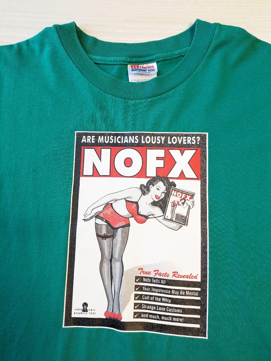 送料無料 90s NOFX XL Tシャツ Hanes USED グリーン系 /(検 送料無料 90s NOFX XL Tシャツ Hanes USED グリーン系 /(検