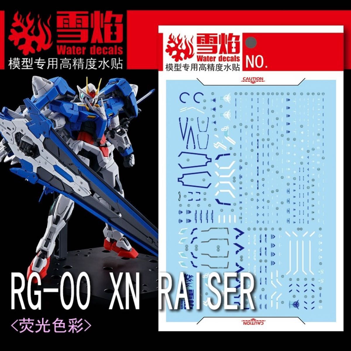 RG 1/144 ダブルオーザンライザー用蛍光水転写式デカール　他社製　ガンダム　ガンプラ　プラモデル