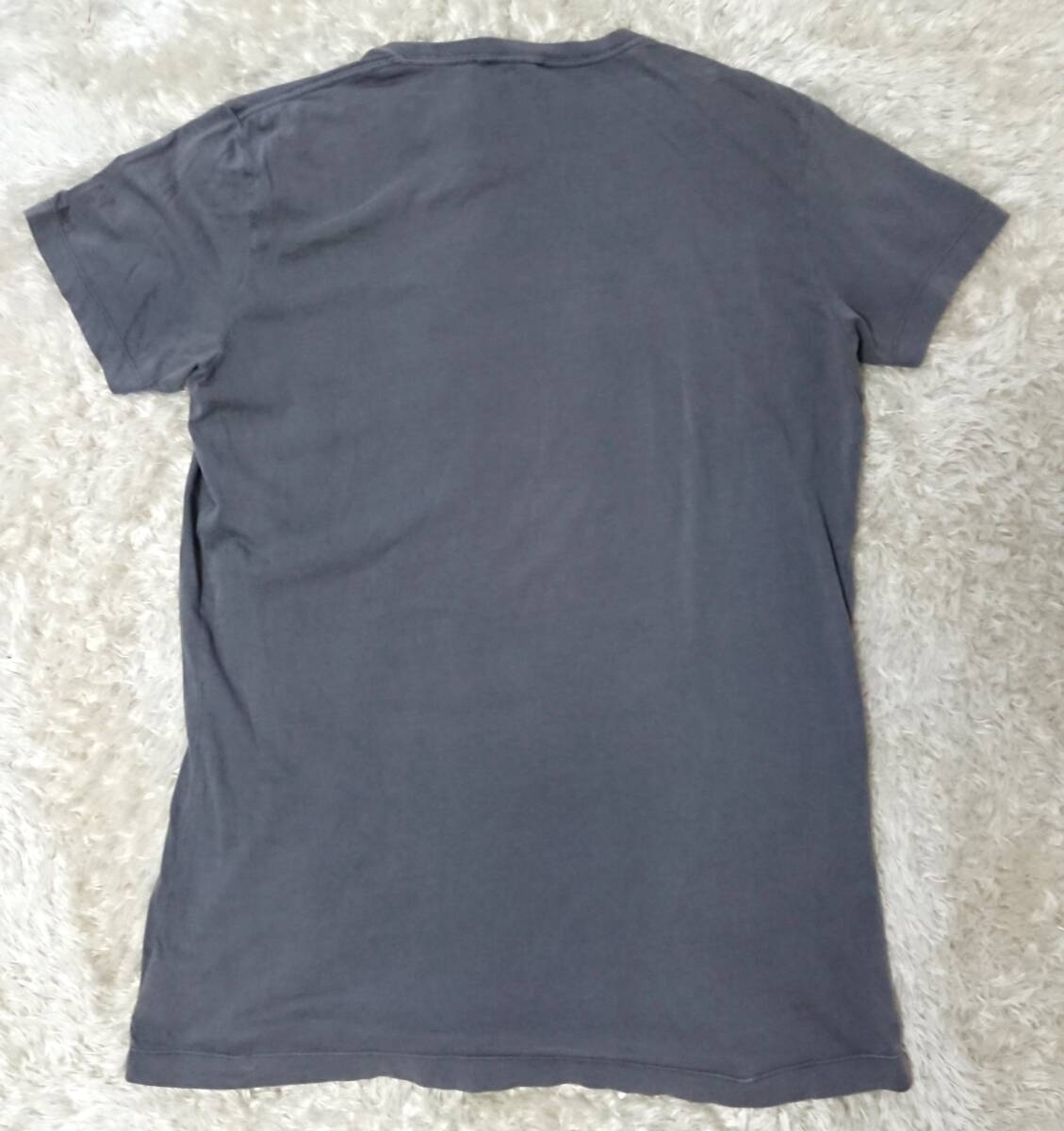 ディーゼル　DIESEL　Tシャツ　無地　緑灰色　ブレイブマン プリント　コットン　XL　半袖_画像3